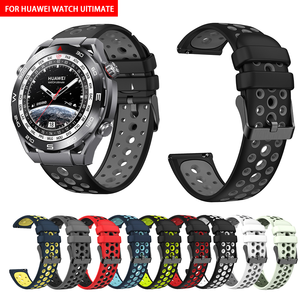 50% discount 22mm Silicone Band for HUAWEI WATCH Ultimate Silicone Band Official Rubber Strap for HUAWEI WATCH Ultimate Black Green Red