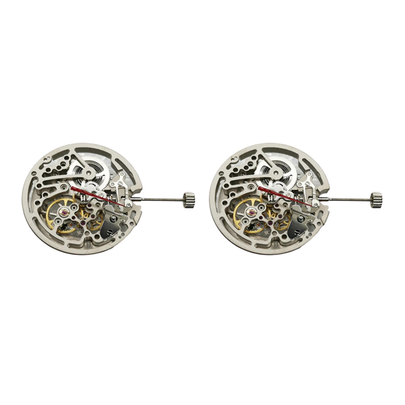 2X Hollow Mechanical Automatic Skeleton Watch Movement Replacement for TY2809 Watch Repair Tool Parts