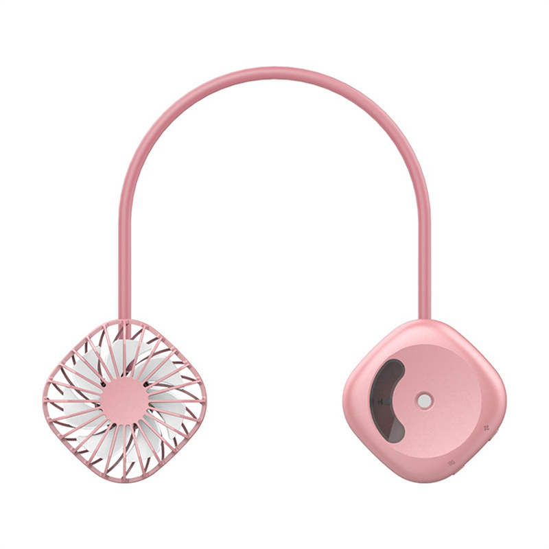 Portable Hanging Neck Fans USB Rechargeable Leafless Mini Air Cooling Fan Air Humidification Wearable Neckband Fans A