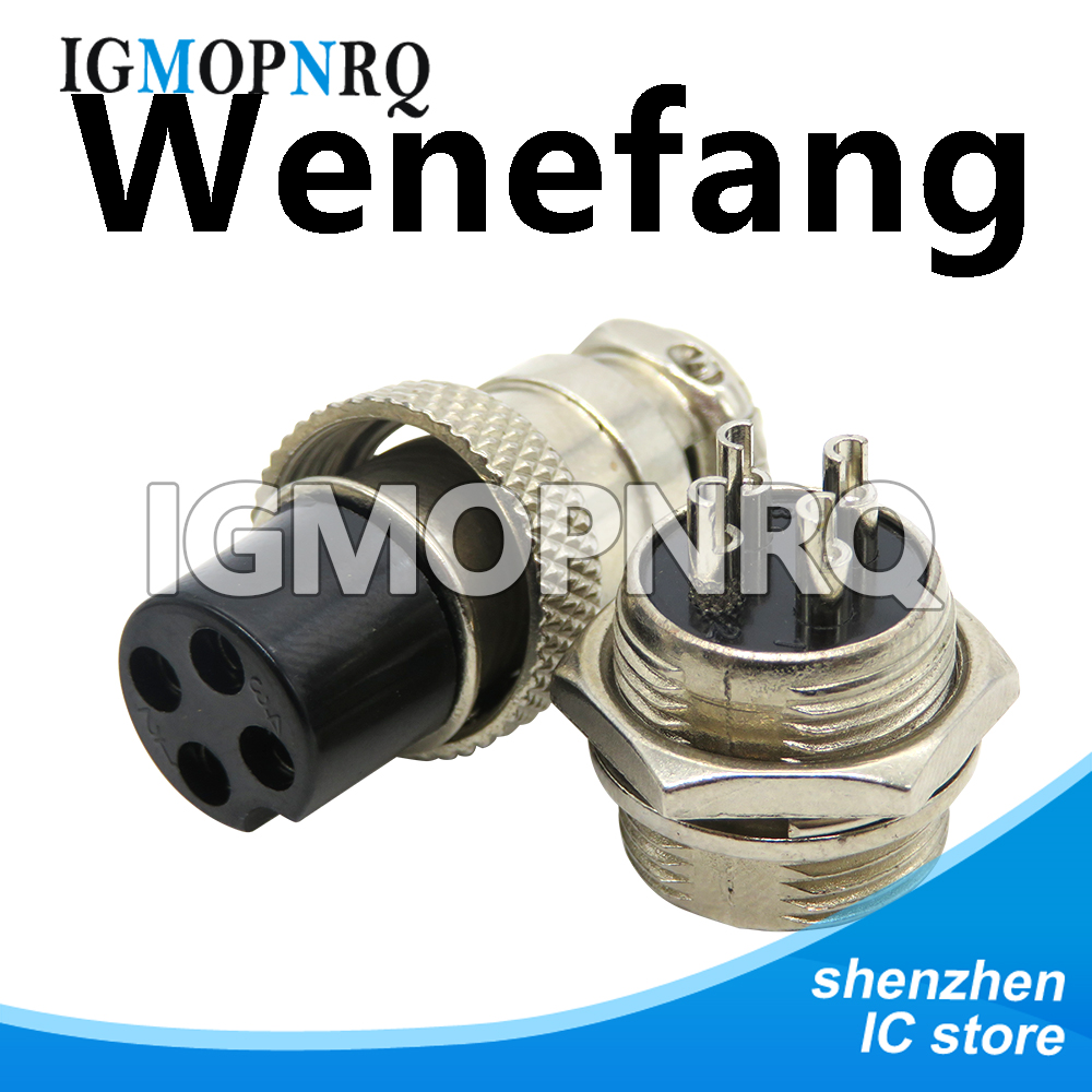Wenefang 1Set GX16 2/3/4/5/6/7/8/9 Pin Male Female 16mm ibuw Metal Circular Hot Selling Aviation Connector Socket Plug 2PIN 3PIN 4PIN 5PIN 6PIN
