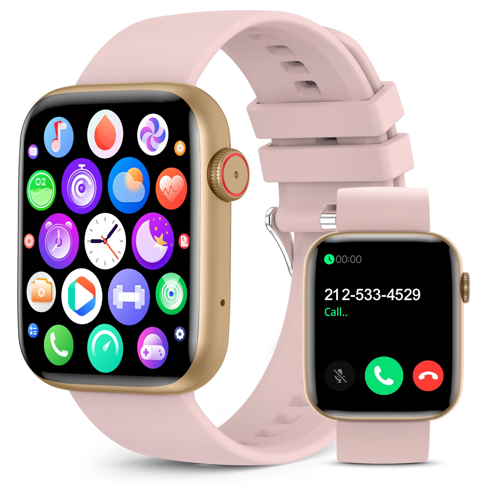 Pink Colour Smart Watch | Fitness Tracker with Heart Rate & Blood Oxygen Monitoring