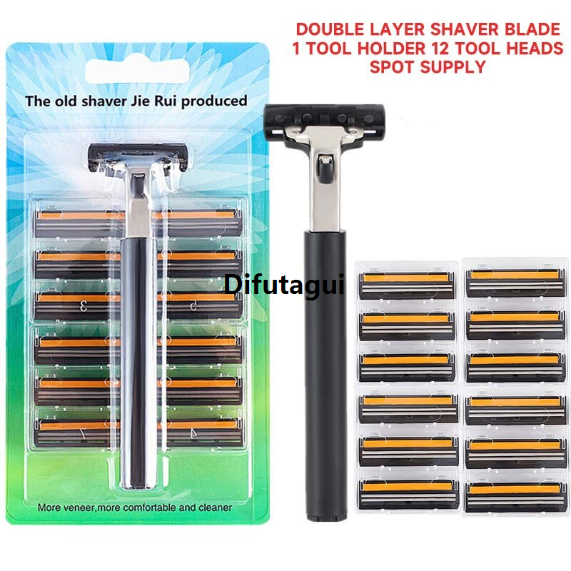 Difutagui New style 12-head Men Razor Double Stainless Steel Blades Shaving Fifty percent discount Razor Can Be Replaced By A Combination Of Heads Also For Women