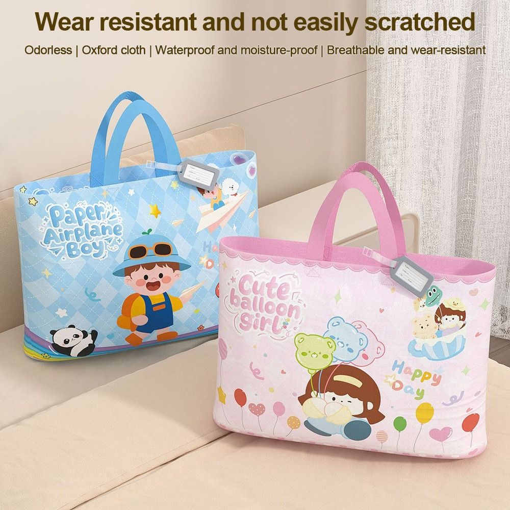 Creative Cartoon Print Kindergarten Quilt Storage Bag Large Capacity Oxford Cloth Clothes Packing Bag Foldable Lightweight Mommy Maternity Bag Nursery Use