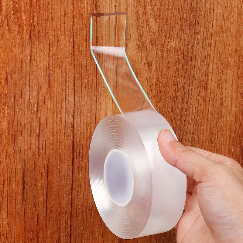Durable material: Made of acrylic nano material, double-sided tape has good adhesion, can support less than 0.5 kg on smooth surface, can be used for a long time Reusable tape: Tape can be cleaned and can be reused indefinitely. When soiled, it can be was
