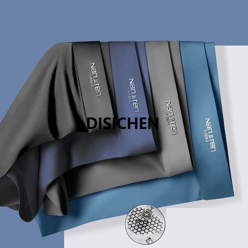 DISICHEN 4PCS/Set Boxers Ice Silk Man Underwear Boxer Graphene Men Underpants Breathable Comfortable Men's Panties Ultrathin Shorts Trunk Luxury