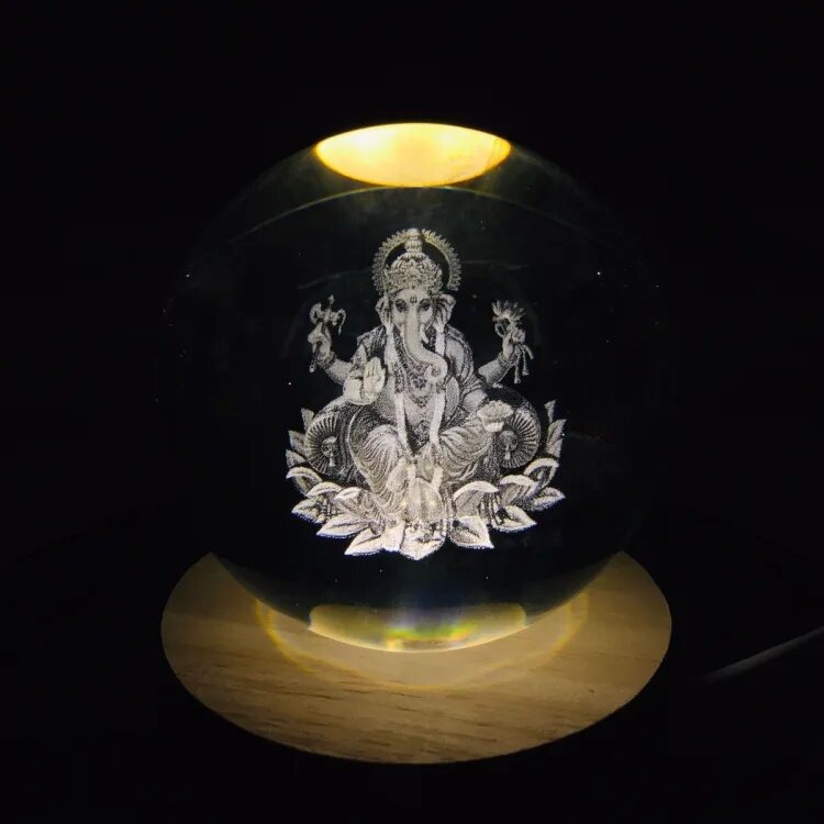 3D Crystal Ball Night Stand Lamp Saturn