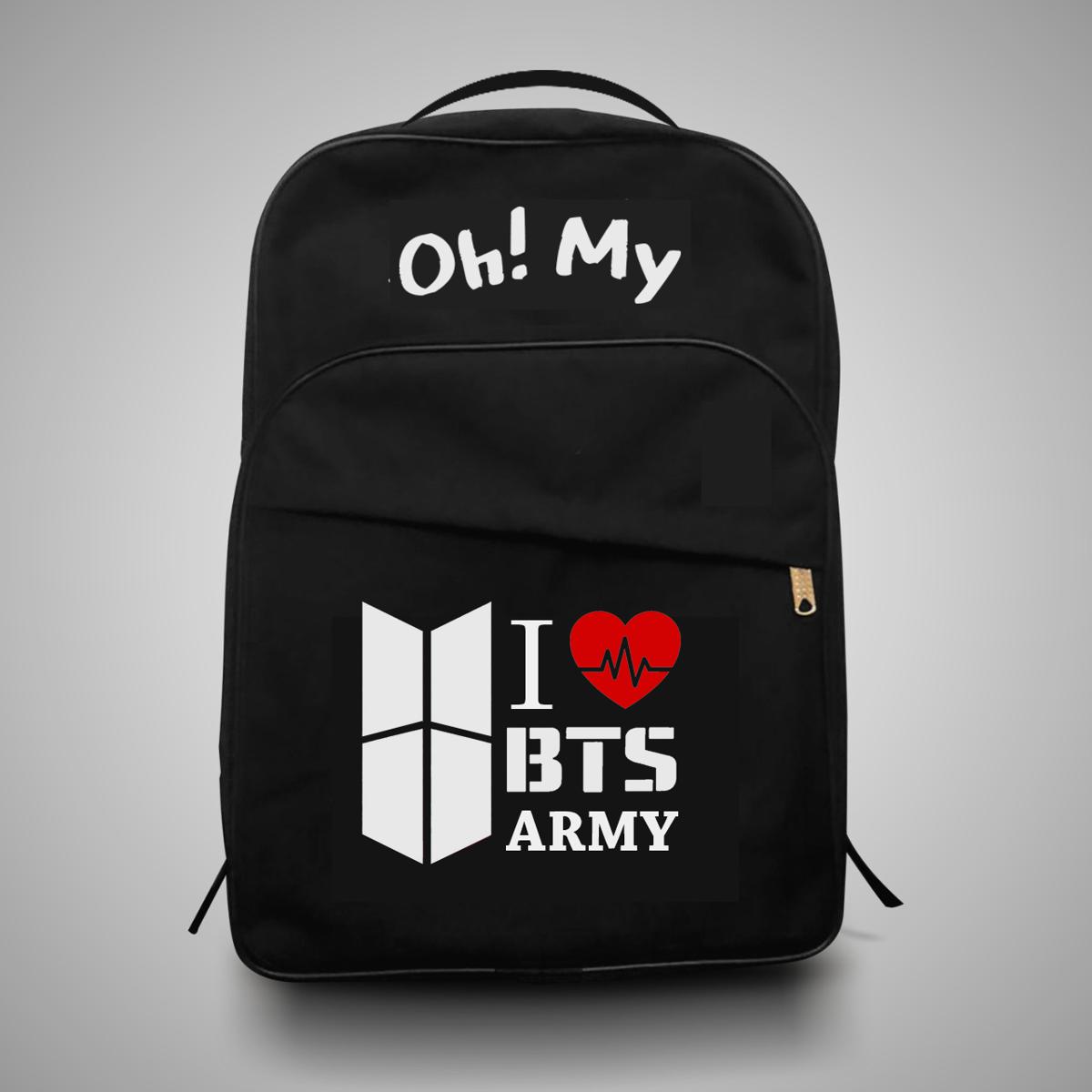 BTS Backpack Kpop BT21 Army Design with Dual Partition Premium Quality