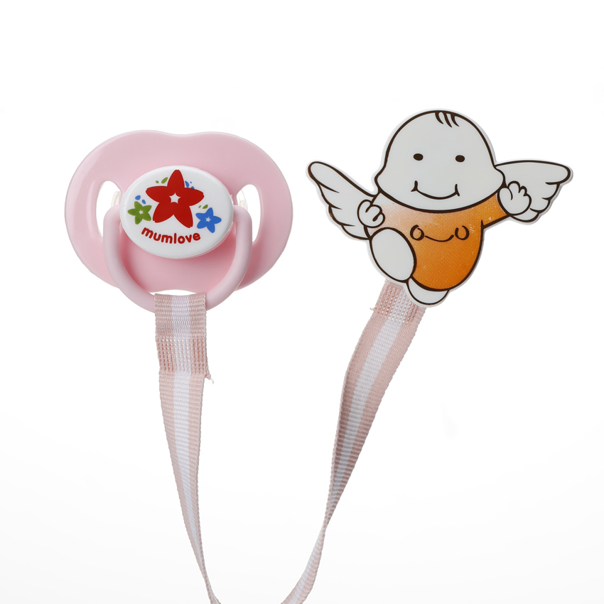 1pc BPA-Free Baby Pacifier with Chain - Liquid Food-Grade Silicone Soother in Blister Card | Personalized Pacifier with Solid Color Clip for Babies