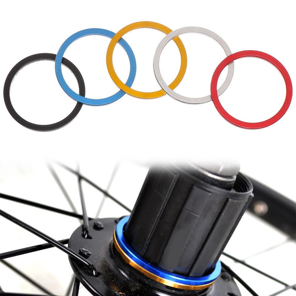 5pcs High Quality MTB Bike Accessories Aluminium Alloy Bicycle Parts Bottom Bracket Washers Flywheel Hub Spacers Axle Washer Gasket