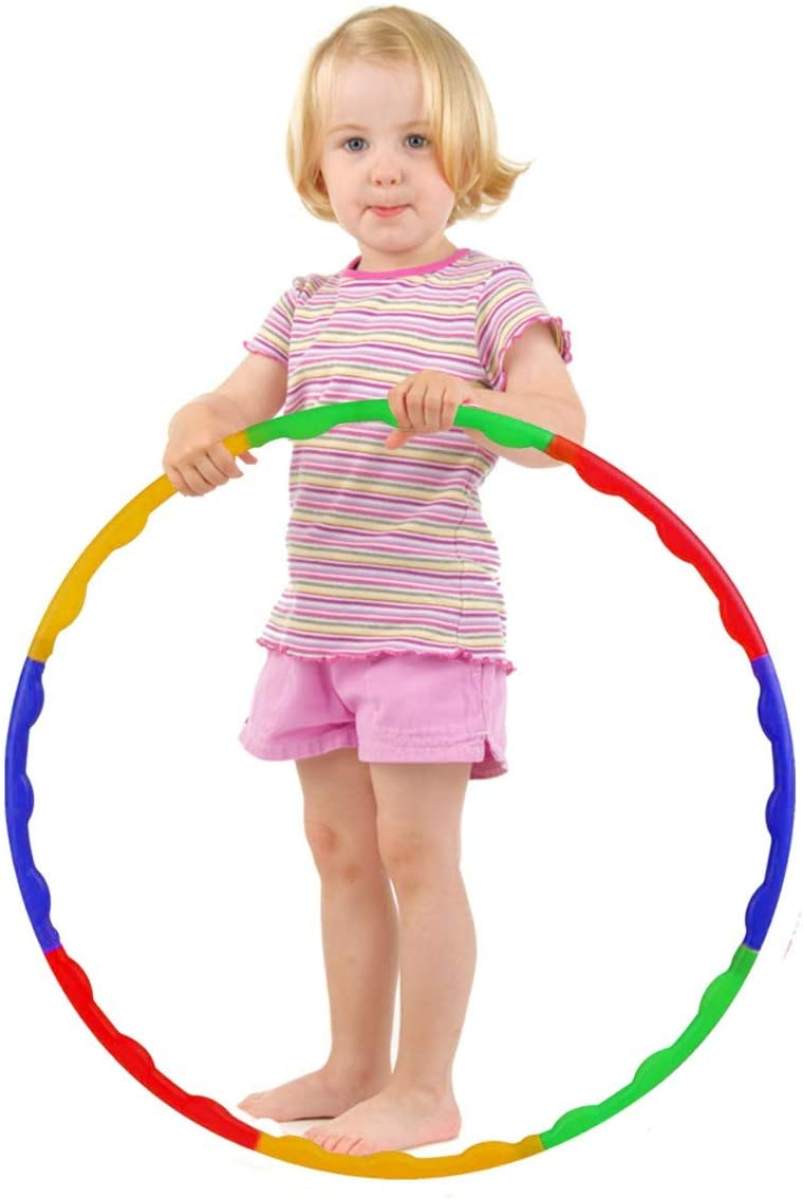 Kids Hula Hoop - Adjustable Collapsible Colourful Indoor Outdoor Fitness Gymnastic