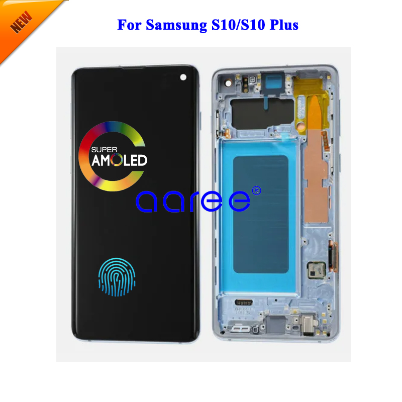 HOT Super AMOMLED LCD For Samsung S10 G9730 lcd For Samsung S10 Plus LCD G9750 LCD Screen Touch Digitizer Assembly