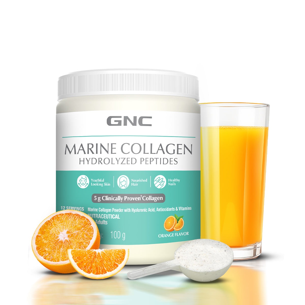 GNC Collagen 200G (Orange Flavor) With Reduces Fine Lines & Wrinkles For Youthful Skin