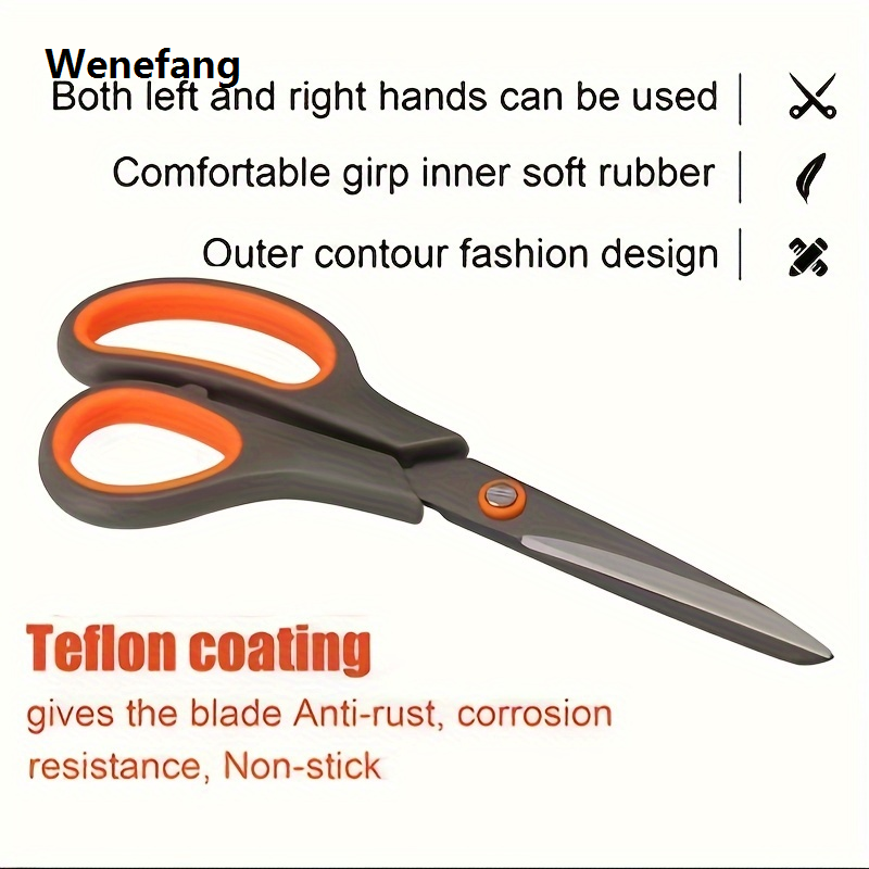 Wenefang 1 Packs 8| Titanium Non-Stick Scissors, All-Purpose Professional 2025 New Stainless Steel Shears Comfort Soft Grip, Straight Office Craf