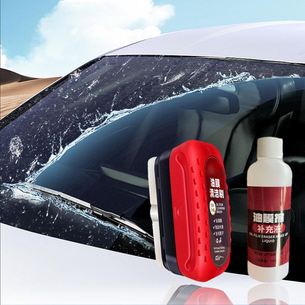 Car Glass Sponge Cleaning Brush Removes Dirt Auto Glass Oil 120ml