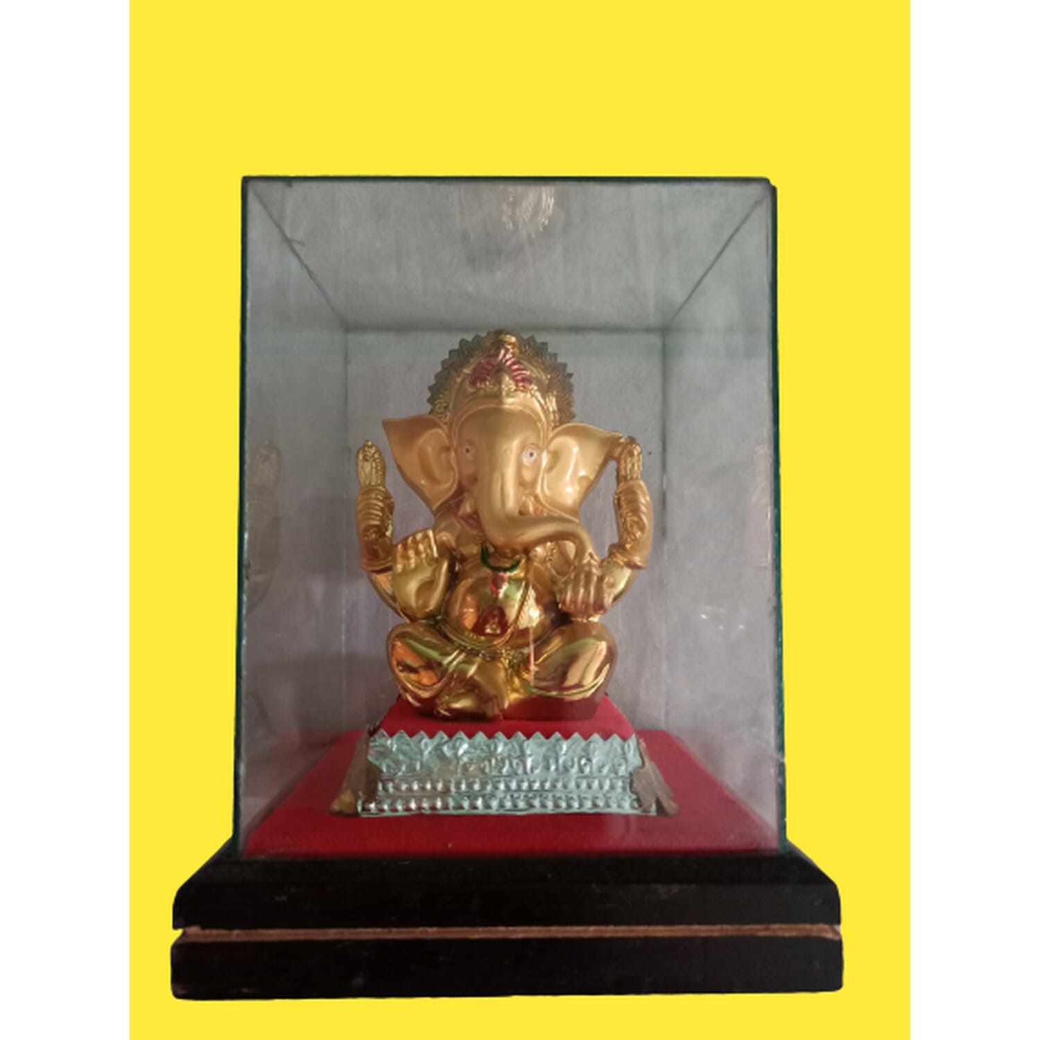 Glass Framed Lord Ganesh Statue