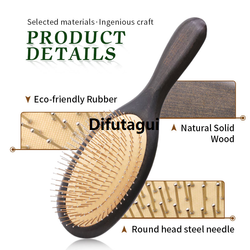 Difutagui Comb, comb, styling needle, stainless steel hairbrush, wooden paddle, massage New style head hairbrush, steel ladies scalp metal, suitable for curly haircuts
