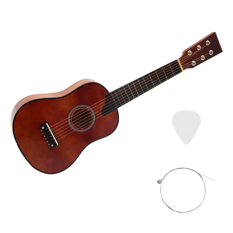 (GGBR) 25Inch Mini Small Guitar Basswood 6 Strings Acoustic Guitar with Pick Strings for Beginner Children Kids Gift