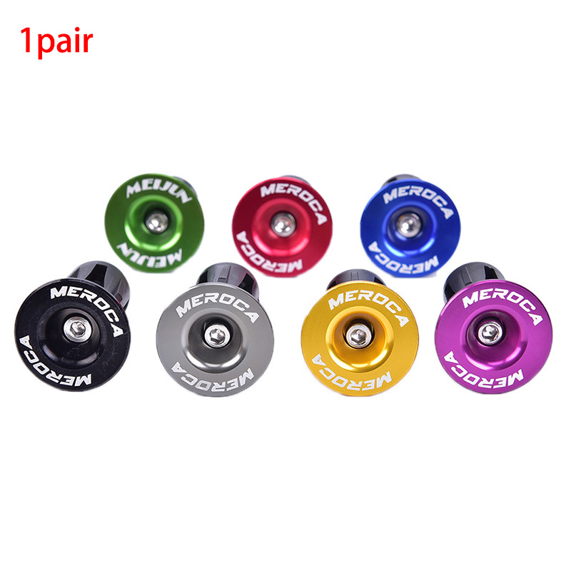 2Pcs Bike Bar End Plugs Aluminum Road Bicycle Grip Anti-slip Firm Handlebar Caps CF8