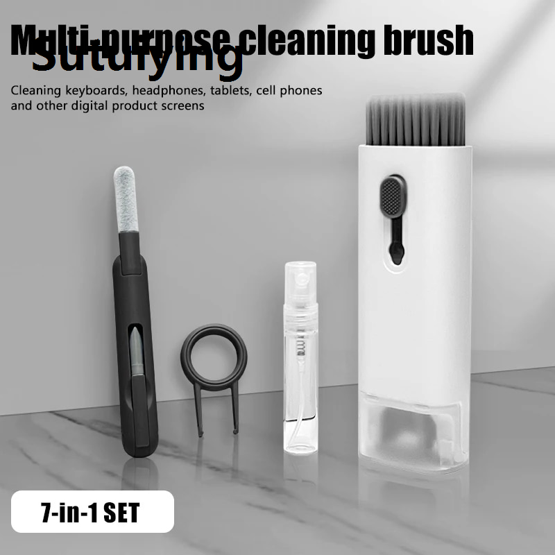 Sutuiying multi cleaning pen 7-in-1 Keyboard Clean Kit Multi-functional Earphone Cleaning Pen Keycap Puller Screen Cleaners With Atomizer Cleaning ToolsTool Sets