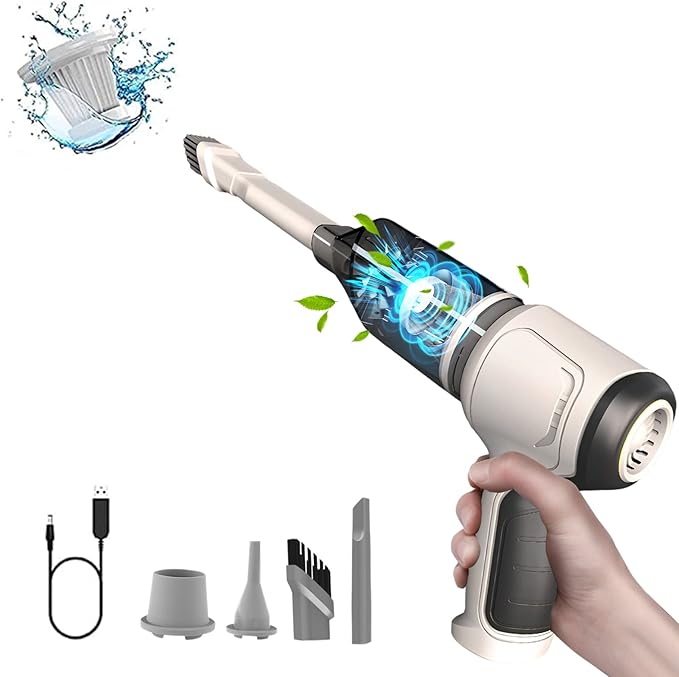 3 In 1 Wireless Handheld Car Vacuum Cleaner, 120W 9000PA Rechargeable with 4 Spouts, Portable Mini for Interior Detailing Home, Office Dust Cleaning