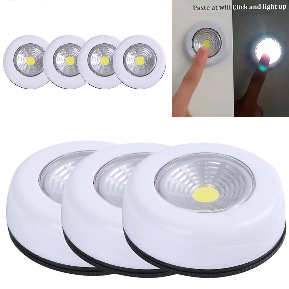 New Wireless Tap Lights Stick On Convenient Push Lights Battery Operated Easy to Install LED Puck Lights for Closet Counter Kitchen Cabinet