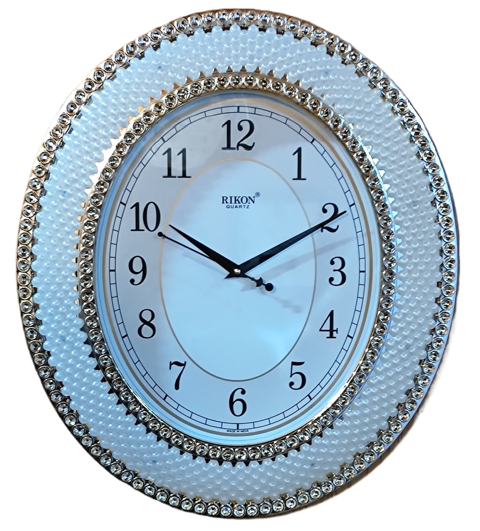 New Attractive Model Oval Shape Designer Wall Clock for Home, Living Room, and Office- 1108-45*39cm
