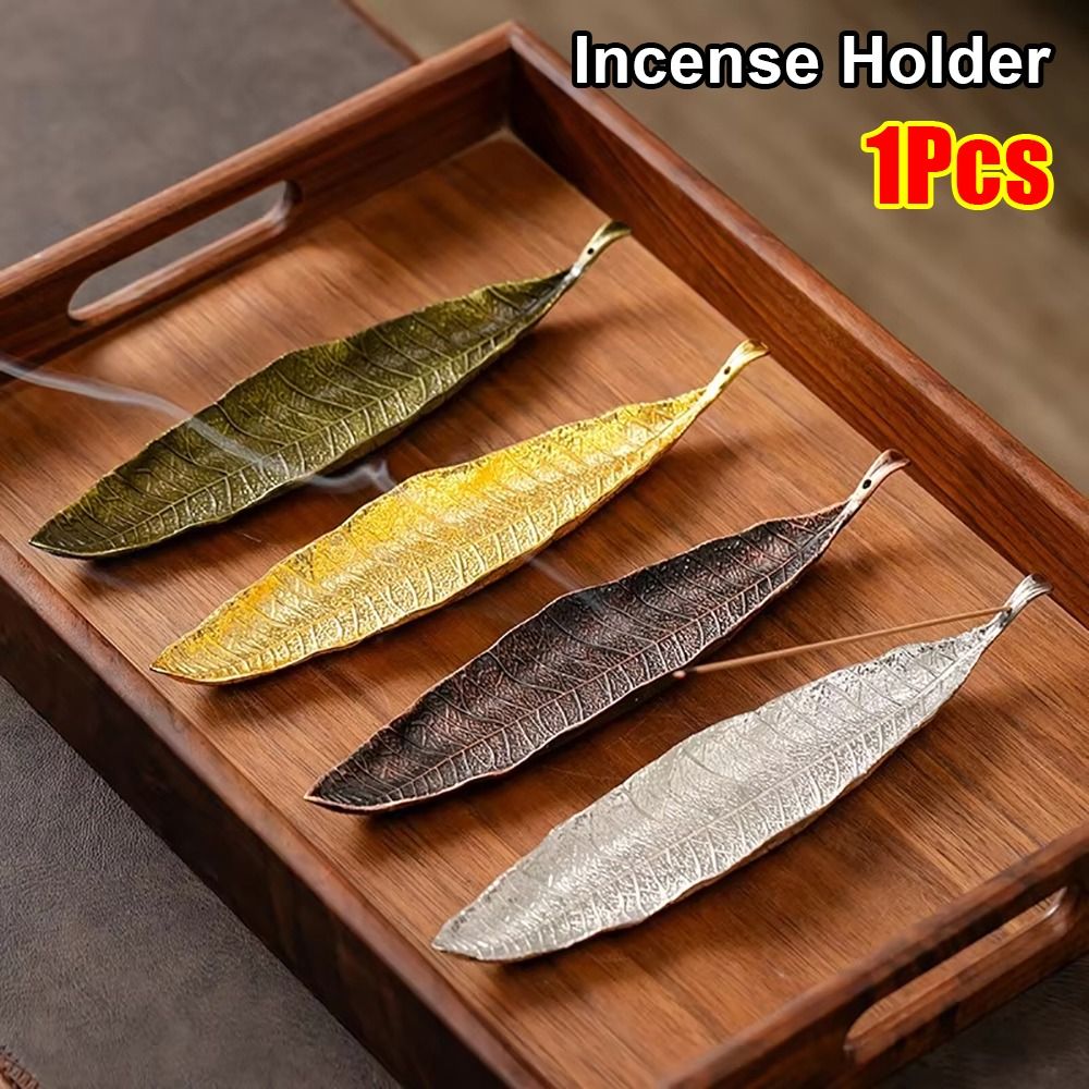1PCS New Alloy Incense Holder 22CM Portable Incense Stand Long Leafs Cense Meditation Room Yoga