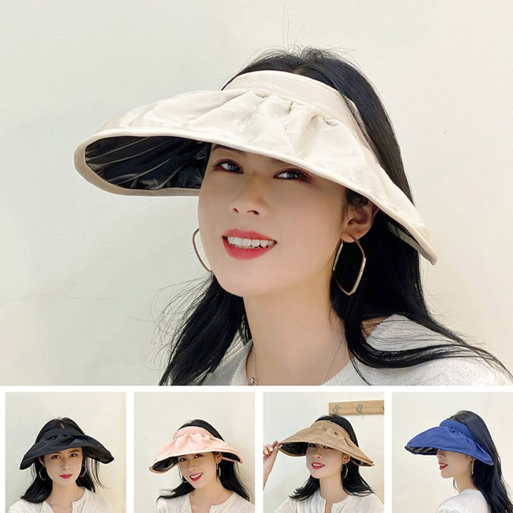 Women Spring Summer Sunshade Hats Big Visors Wide Brim Straw Hat Fisherman Cap Sun Hat Beach Cap