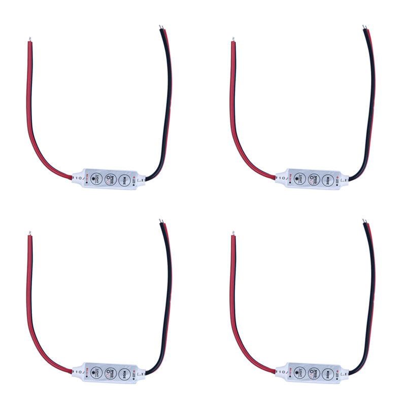 JAERBEE 4X Mini 3 Keys Controller Dimmer for 3528 5050 LED Single Color Strip Light DC 12V 144W