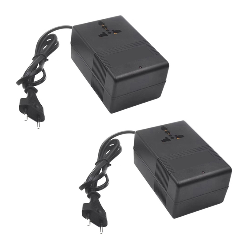 fasdaga 2X 200W Voltage Converter Transformer 220V to 110V AC Travel Voltage Transformer Converter EU Plug