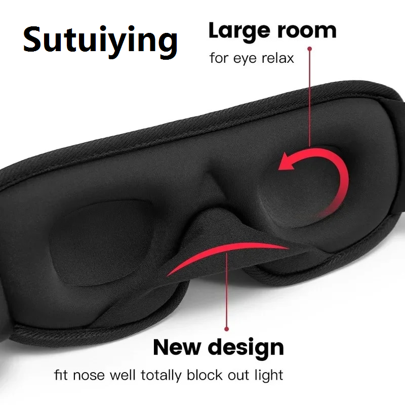 Sutuiying New Real 3D Sleeping Eye Mask Travel Rest Eyemask Aid Cover Pad Soft Blindfold Relax Massager Beauty Improve Sleep Better Tools