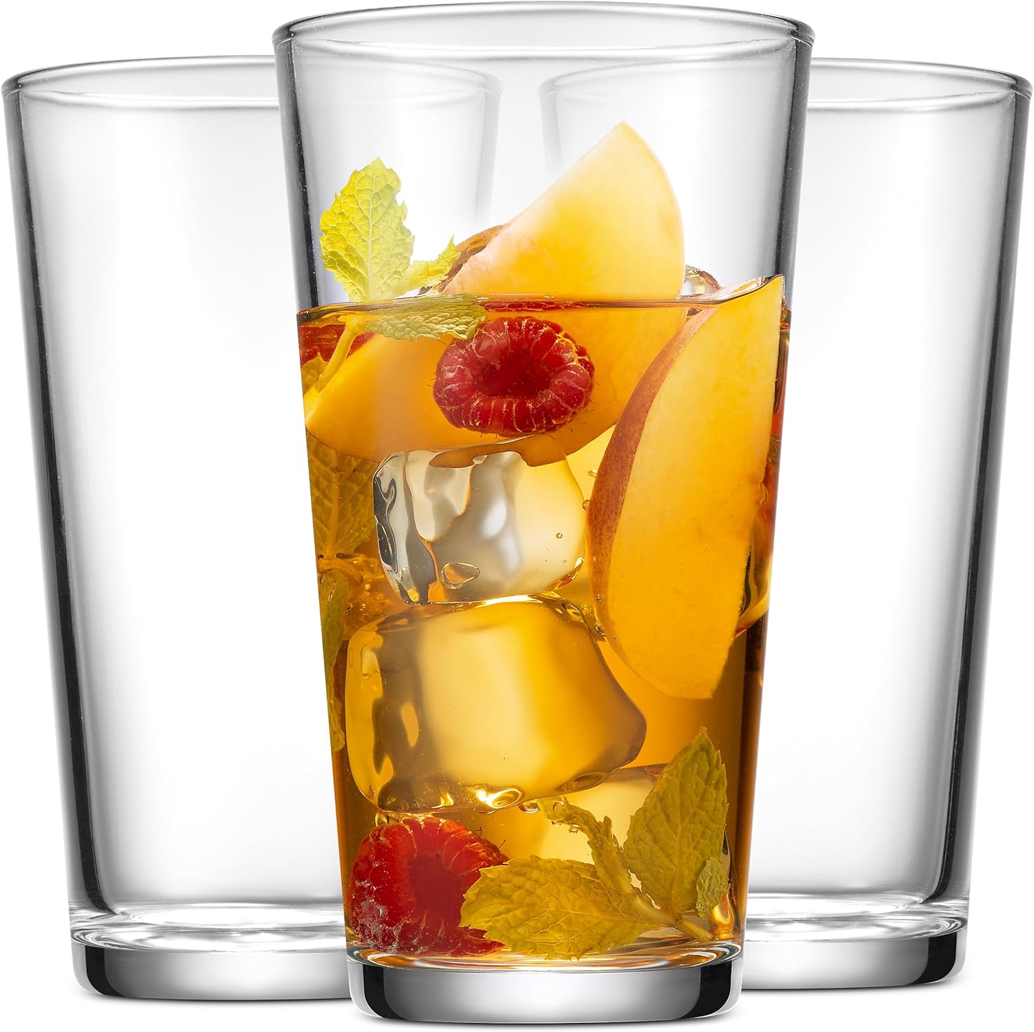 NB99 Home Essentials Drinking Glass Set 6 Pieces Highball Glass Cups, 16 Oz. Basic Water Glasses, Beer, Juice, Cocktails, Wine, Iced Tea, Bar Glasses. Dishwasher Safe