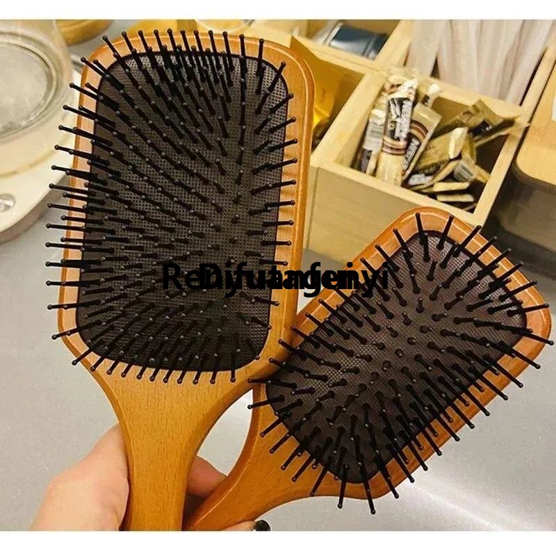 Renyuan Wooden Airbag Massage Comb Scalp Care Female Curly Hair Household Hot Selling High-grade Anti-static Hair Loss Large Board Makeup Comb