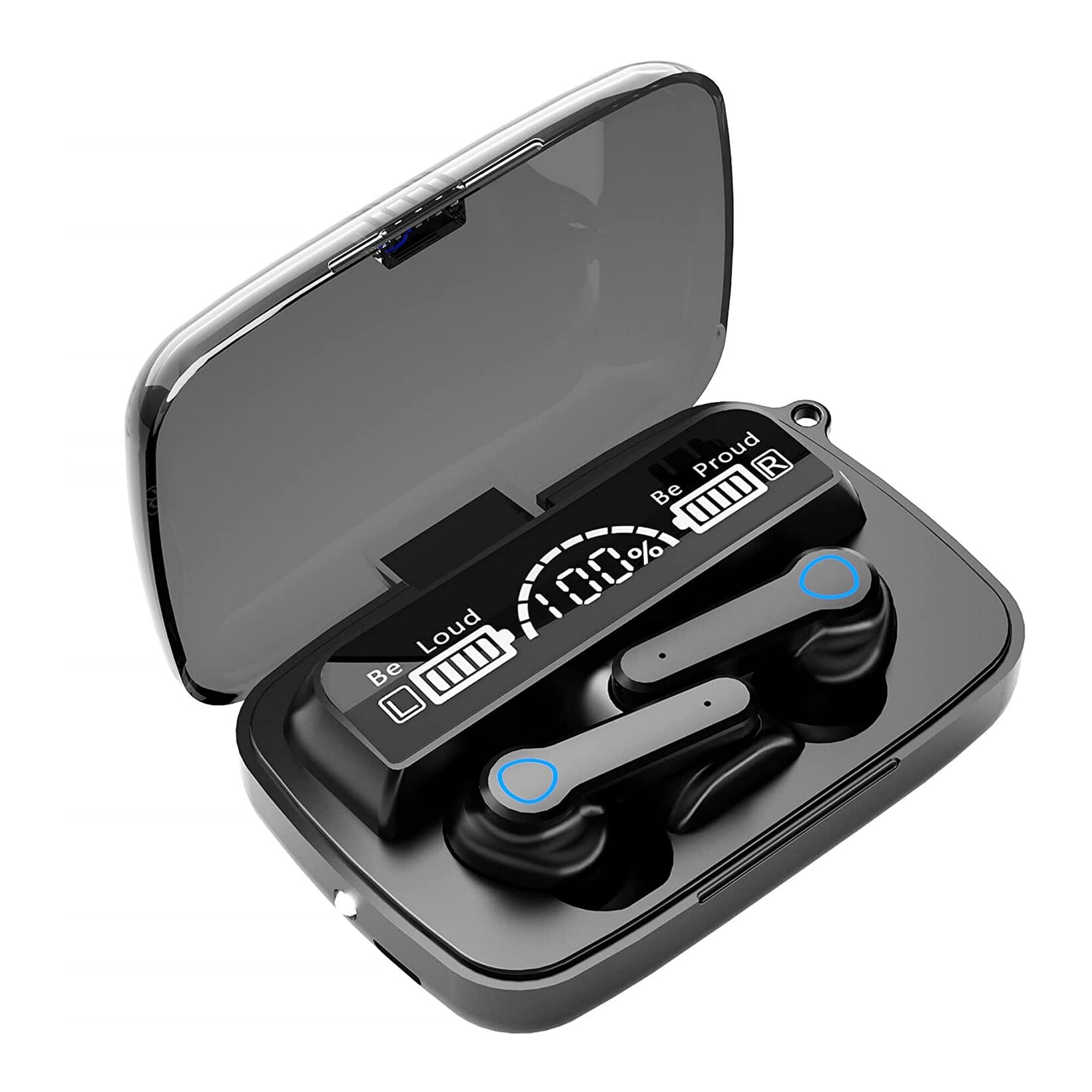 M19 Tws Wireless Bluetooth 5.3 Earbuds Stereo Touch Control With Flash Light In Case Phone Charging