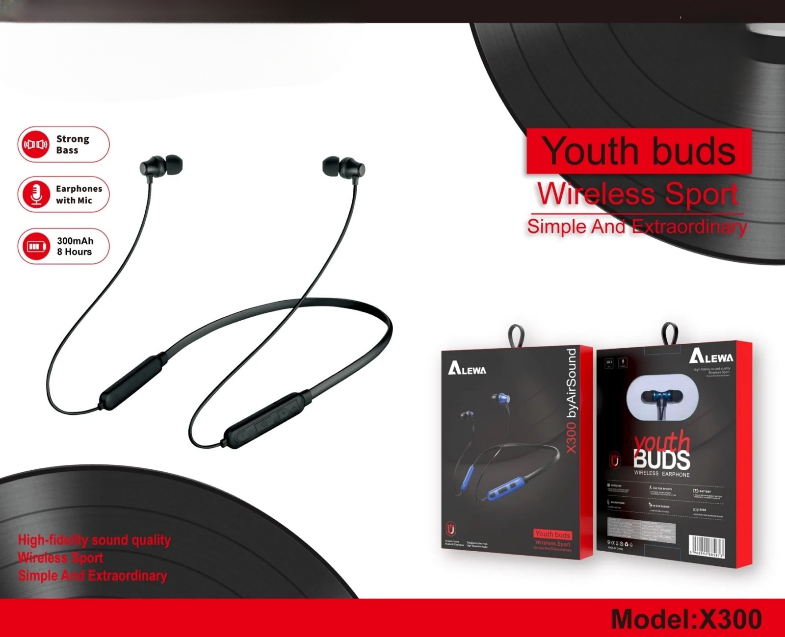 Youth Buds X300 Bluetooth Neckband