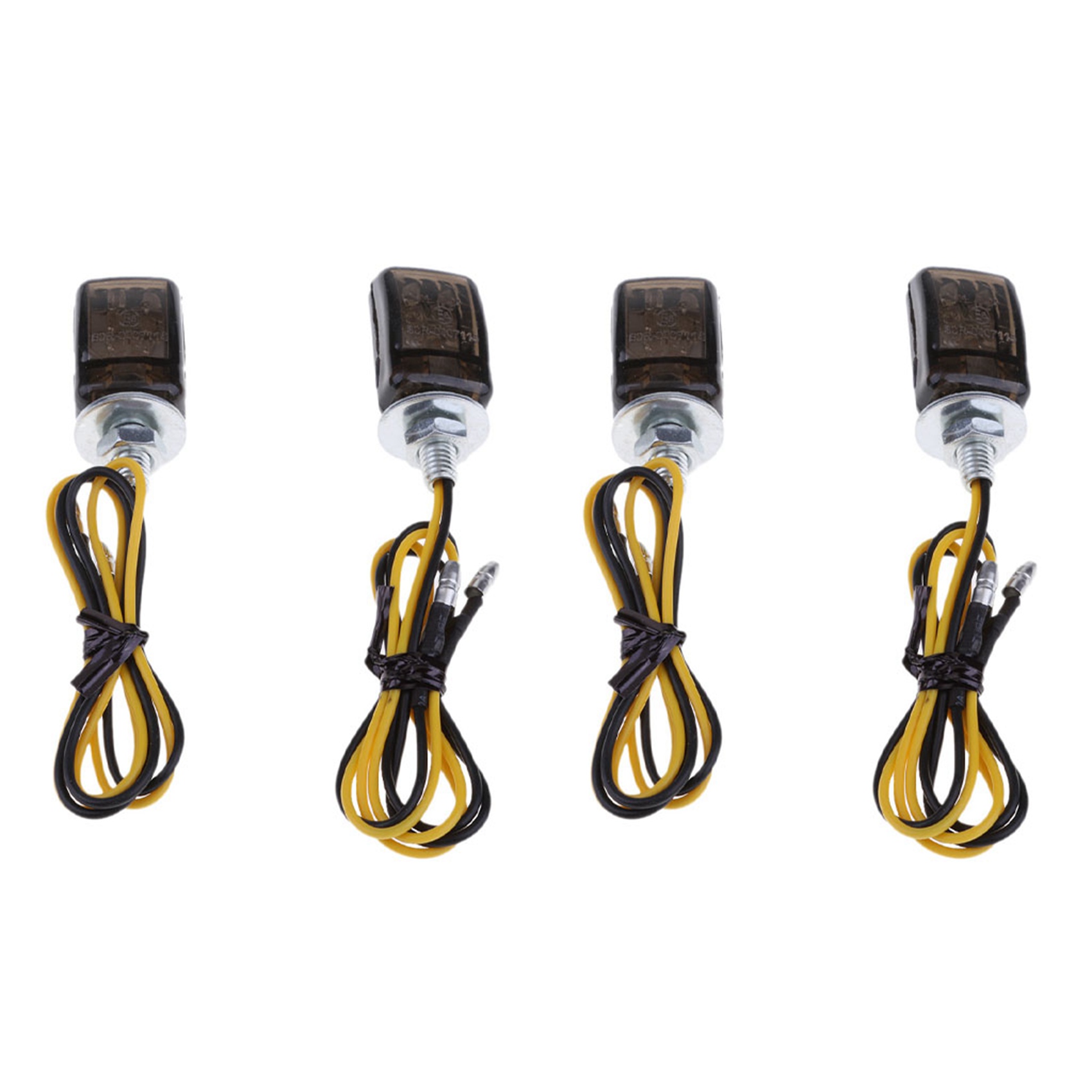 NAMUNY 4Pcs Universal LED Black Tiny Small Indicators Turn Signals Motorcycle Motor Bike for