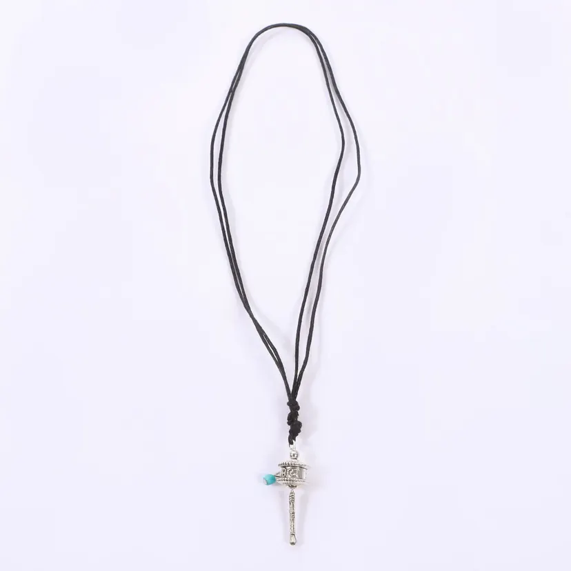 Silver Color Prayer Wheel Design Unisex Locket