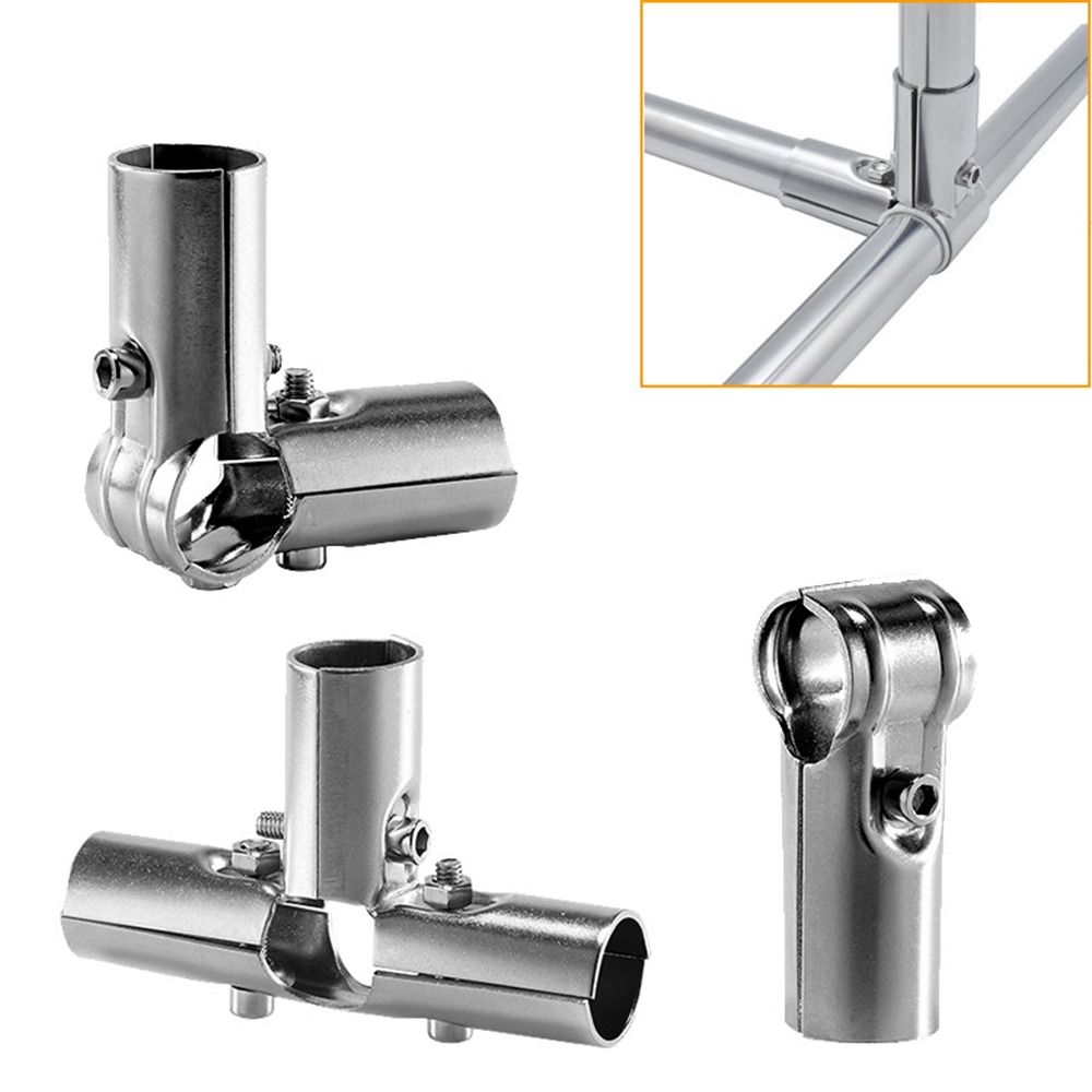 1Pc 25mm Fixed Clamp Stainless Steel Pipe Joint Rod Support Clothes Display Rack Tube Connector