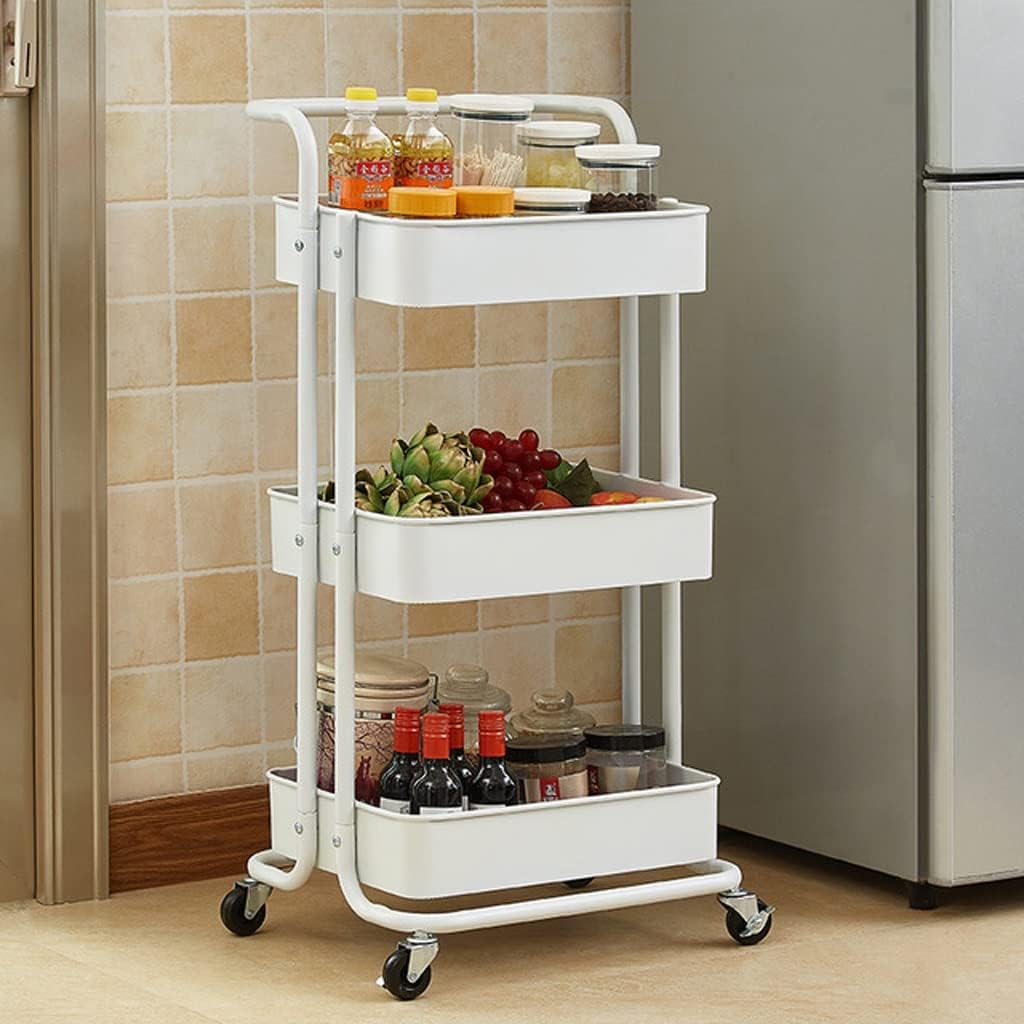 3-tier utility rolling cart home use trolley widely used for kitchen living room bathroom