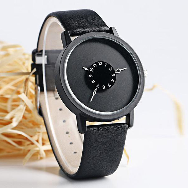 PAIDU Black Dial With Black BeltTurntable,Fashionable Casual Unisex Watch