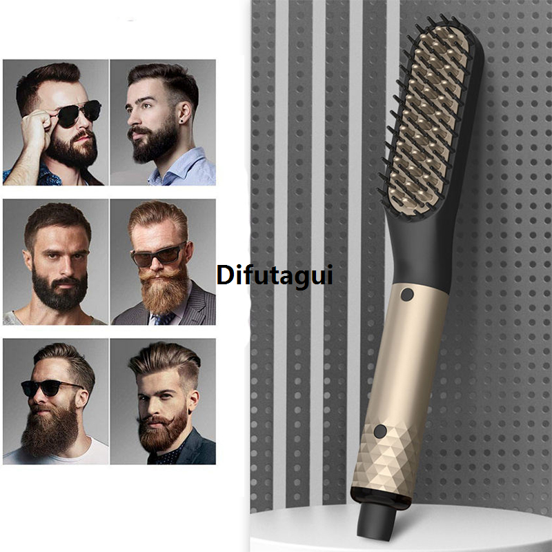 Difutagui Hair Straightening Men's Hairbrush Beard Comb Beard Brush Hair Sales promotion Mini Professional Ceramic Straightener Straightening Comb