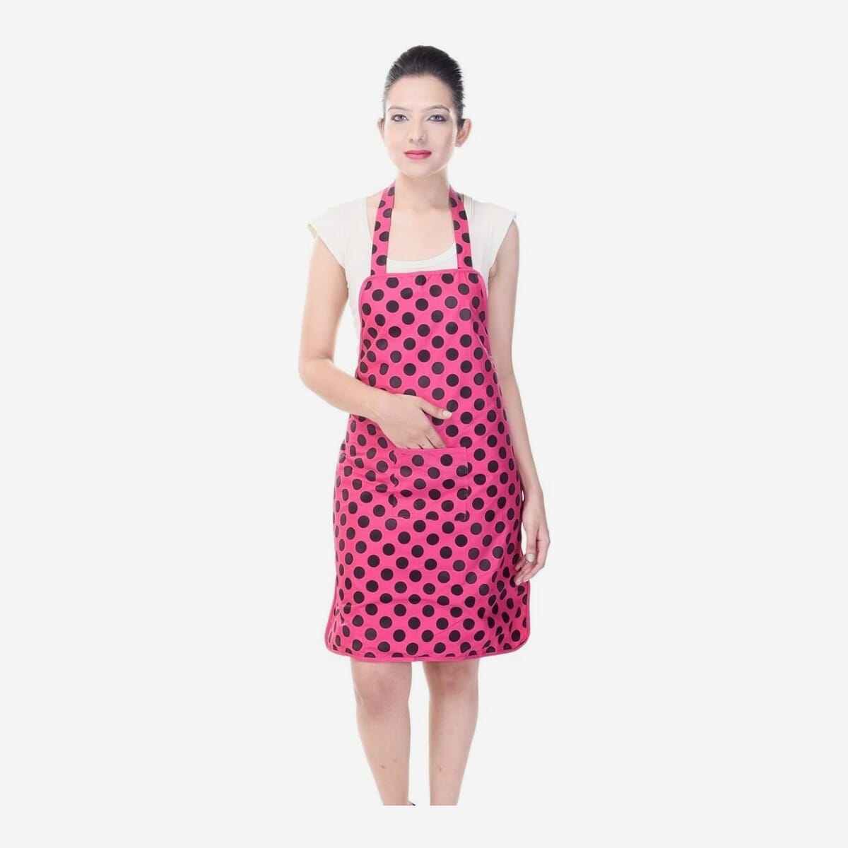 Waterproof Cotton Kitchen Apron With Front Pocket (Color May Vary) By Perfect Point