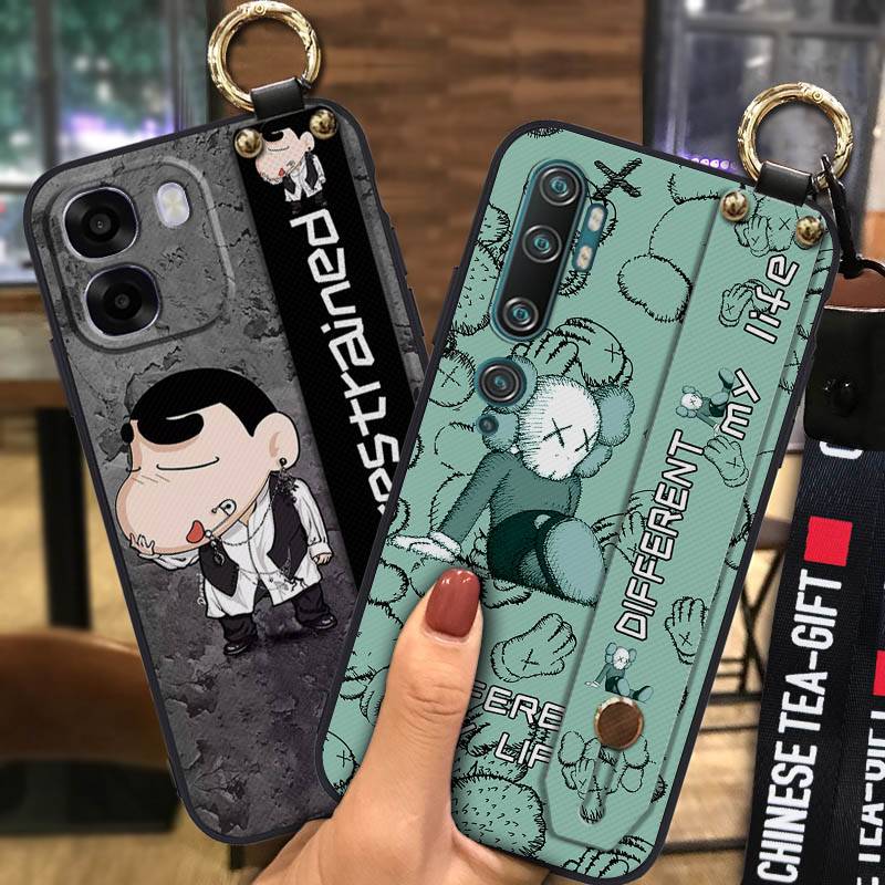 Durable Kickstand Phone Case For OPPO A6X 4G Global/5G Global Cute Cartoon Shockproof Phone Holder Protective Back Cover