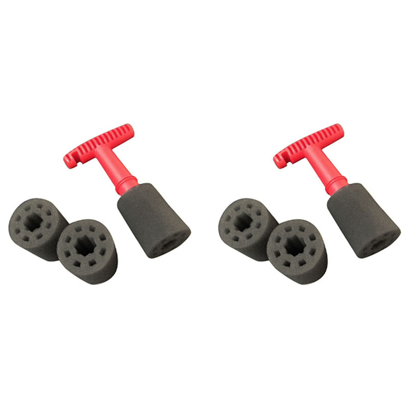 FORIDE 2X Car Wash Embedded Tire Screw Brush Lug Nut Wheel Cleaning Tools with 6 Extra Sponges
