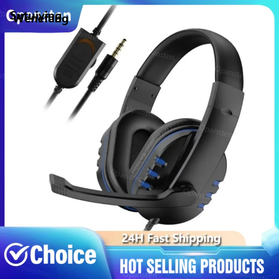 Wenefang Sutuiying Headphones 3.5mm Wired Gaming Headset Earphones Music For New PS4 Play Station 4 Game PC Chat computer With Microphone