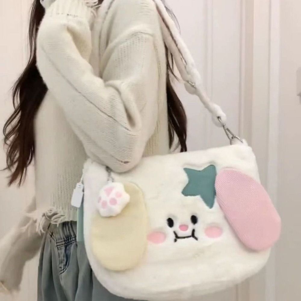 New Cute Dog Bag Backpack Kawaii Fluffy Plush Crossbody Bag Cartoon Large Capacity School Bags