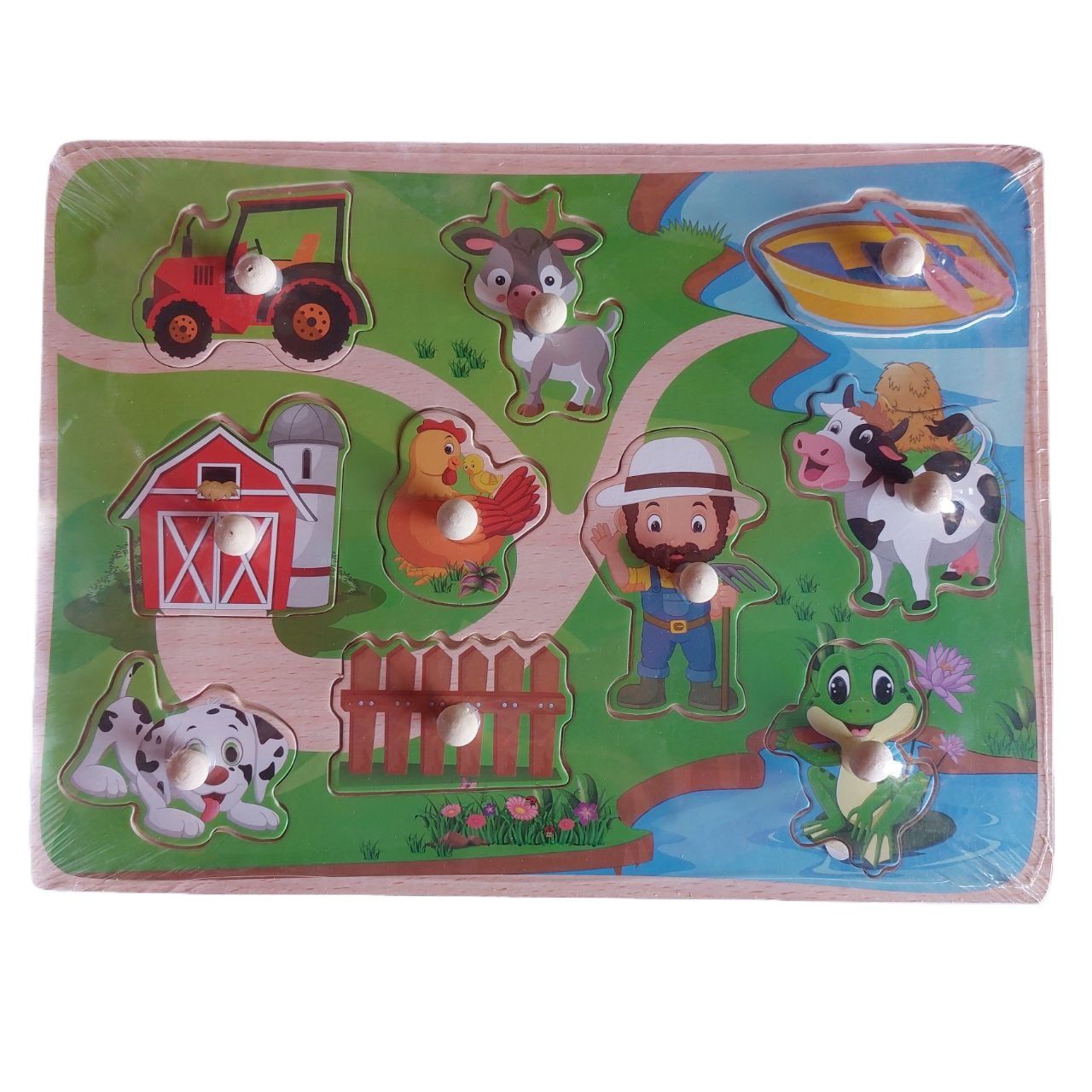 Colorful Wooden Design A4 Size Learning Blocks and Puzzle for Kids