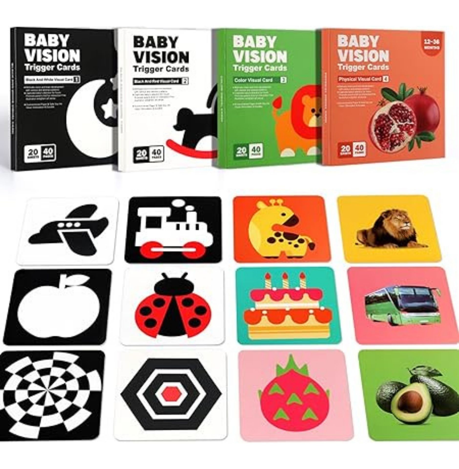 Newborn Learning Cards - Stimulate Vision, Memory & Recognition