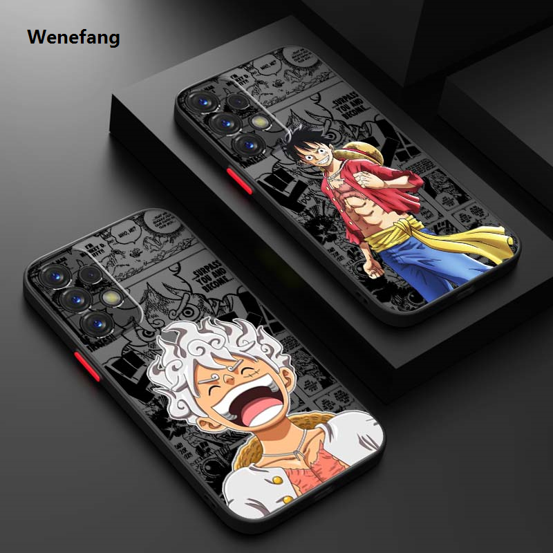 Wenefang Luxury Anime One Piece Luffs Phone Case For Samsung A73 A72 A71 A55 A54 A53 A52 A51 A35 A25 A15 A14 5G Frosted Translucent