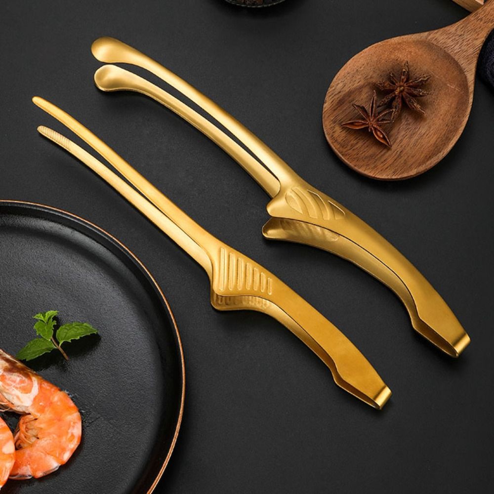 New 304 Stainless Steel Grill Tongs BBQ Steak Food Clip Non-Slip Kitchen Gadgets Barbecue Clip